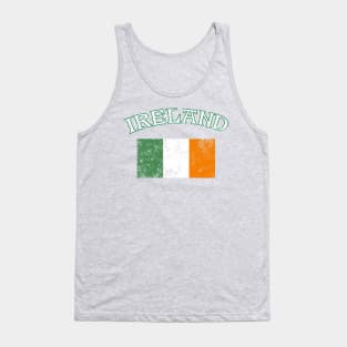 Ireland Flag Irish Pride Distressed Design Tank Top